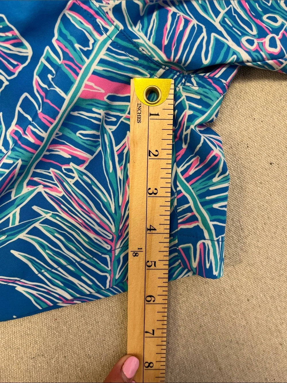 Chubbies Tropical Palm Print Swim Trunks Shorts Mens Large Blue